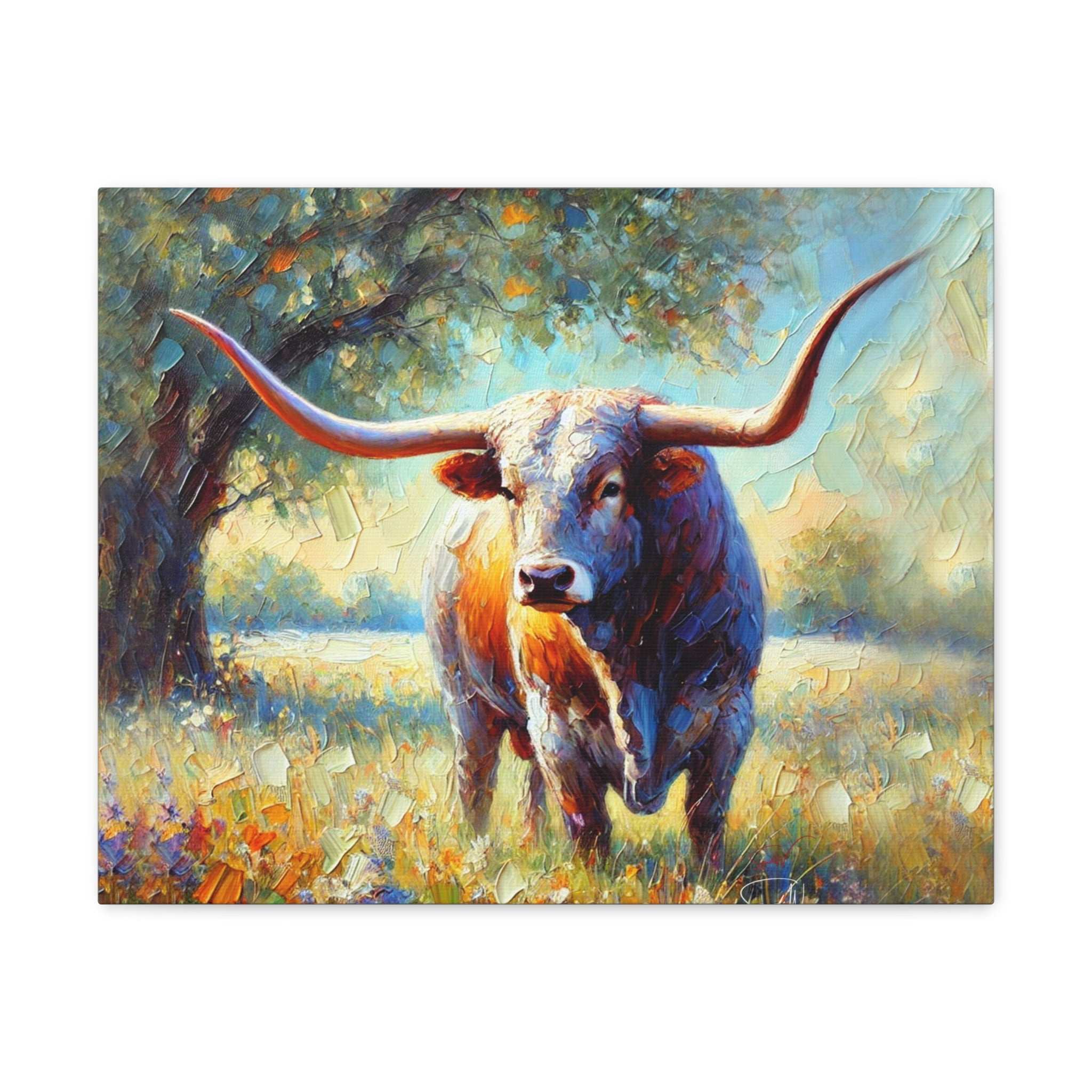 "Canyon Blaze" - Longhorn Bull on Canvas Art Print