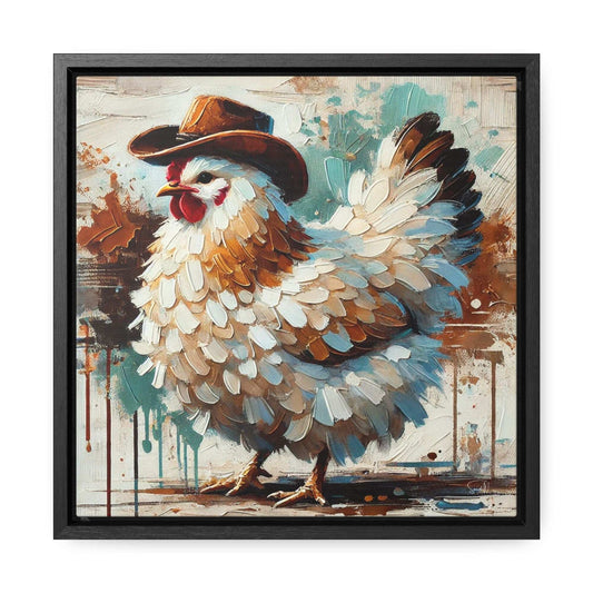 "Rodeo Rooster" Framed Canvas Wall Art