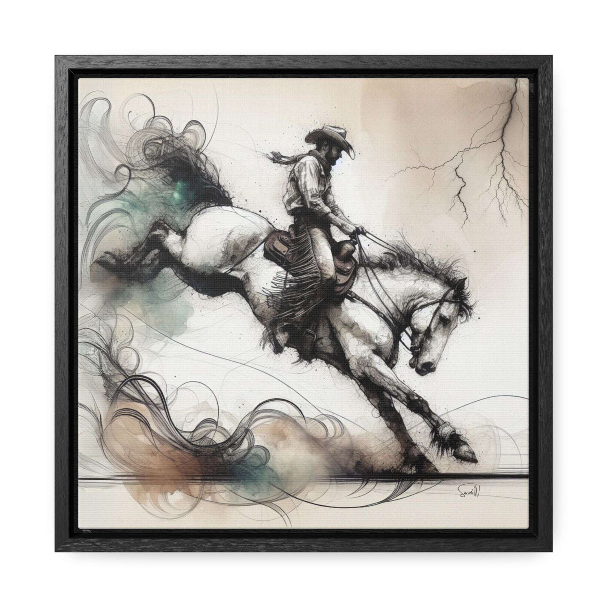 "The Last Eight Seconds" Framed Canvas Wall Art