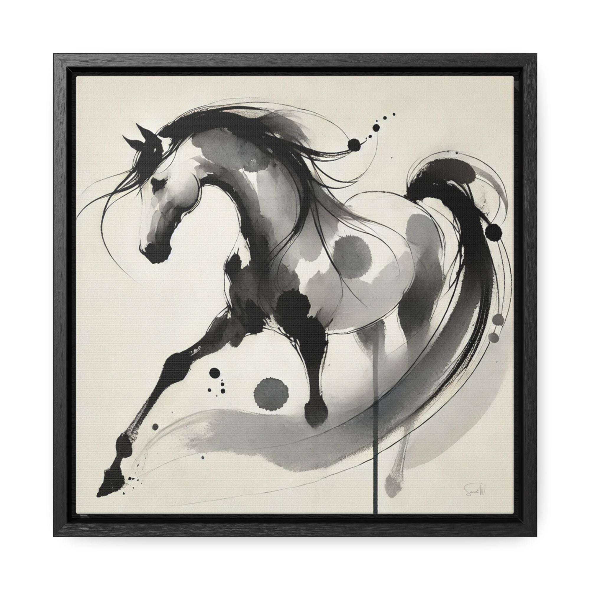 "Steps of a Stallion" Framed Canvas Wall Art
