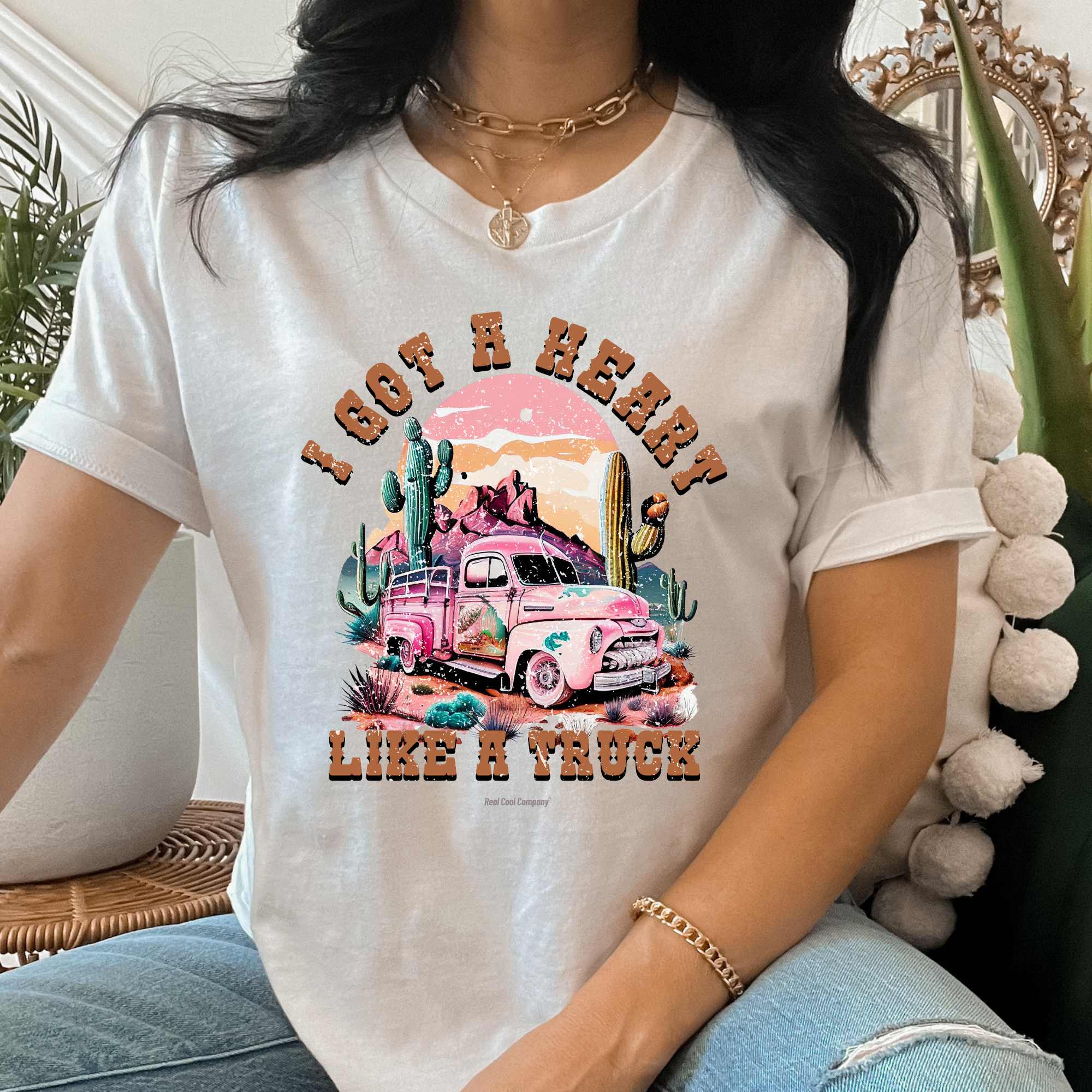 Vintage Graphic T-Shirt - Pink Truck