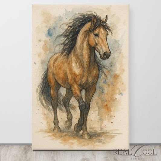 Artistic depiction of a horse on a textured background