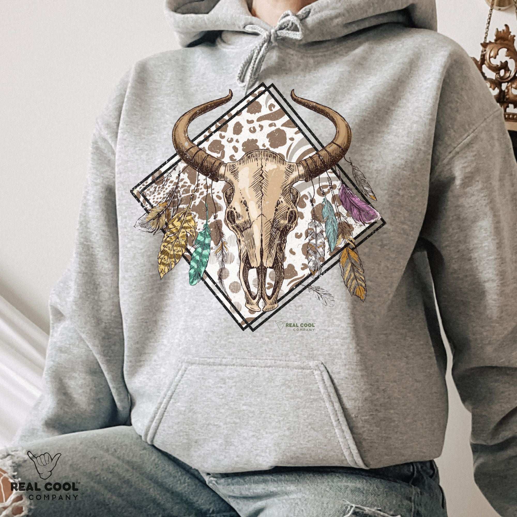 Real Cool Bull Skull Hoodie - RealCoolCompany