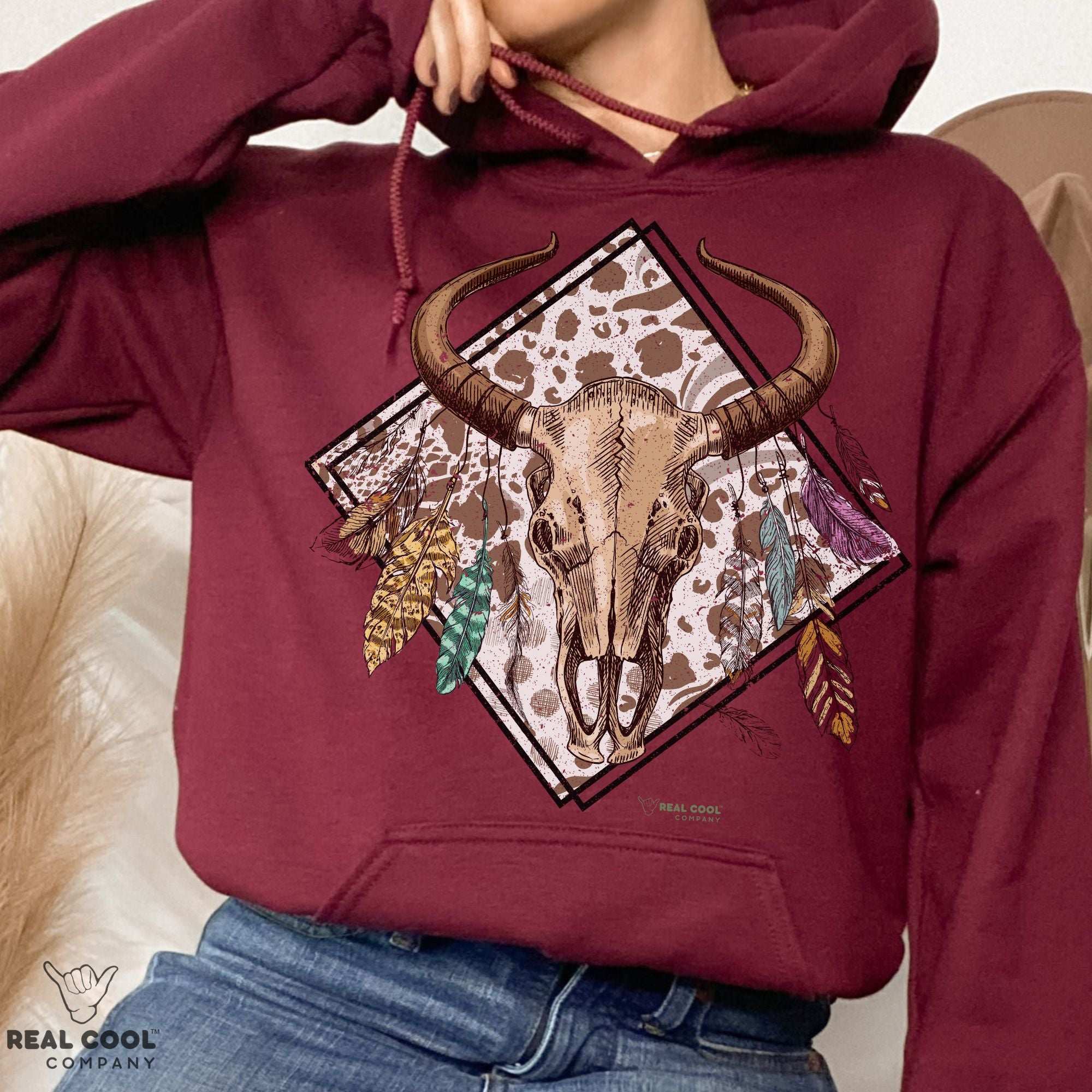 Real Cool Bull Skull Hoodie - RealCoolCompany