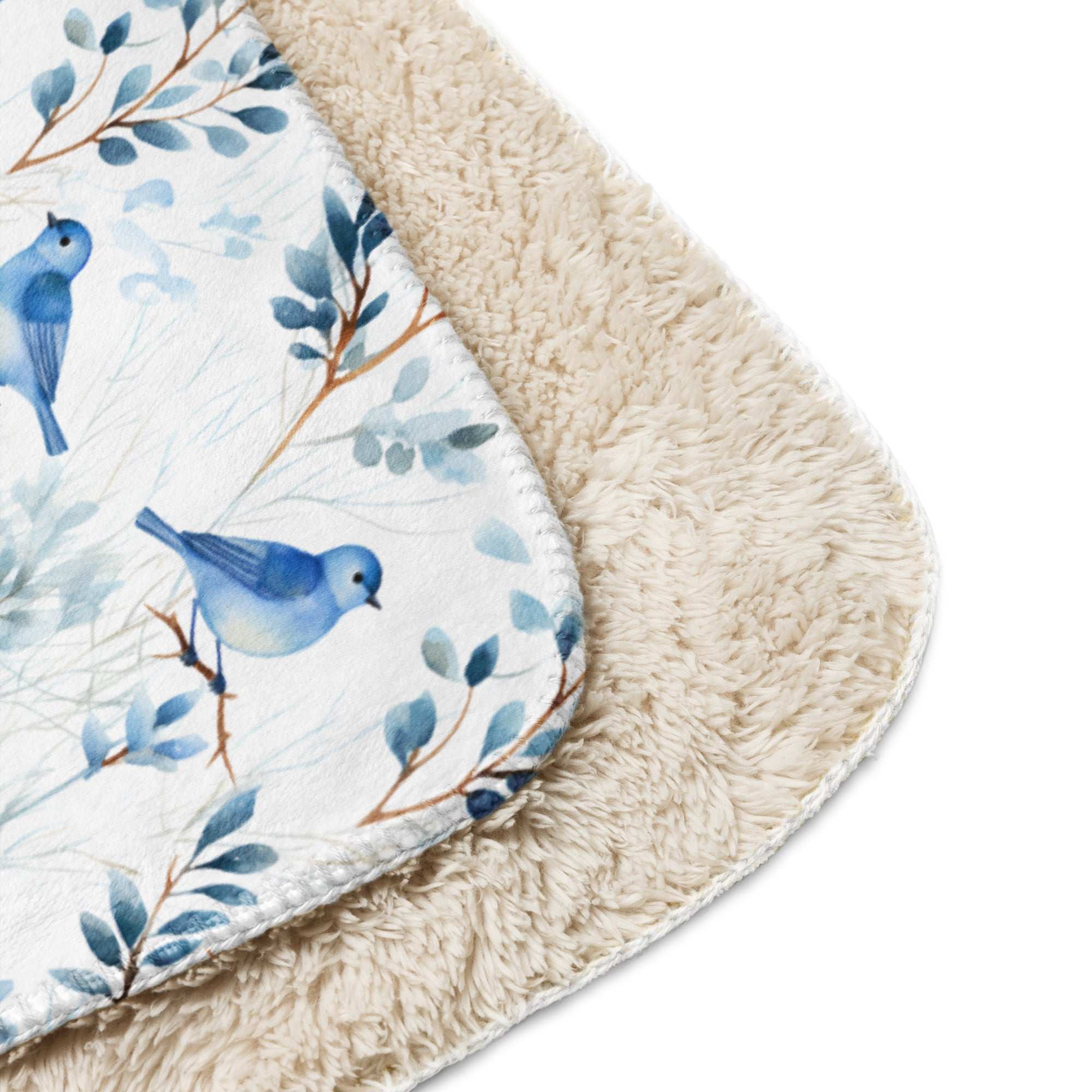 RCC Sherpa Blanket Watercolor Blue Birds