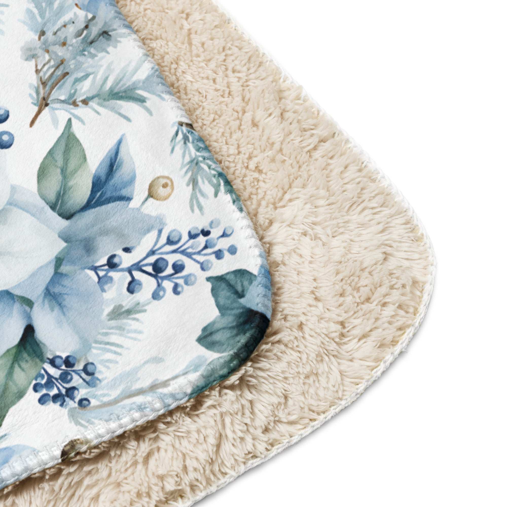 RCC Sherpa Blanket Watercolor Poinsettia