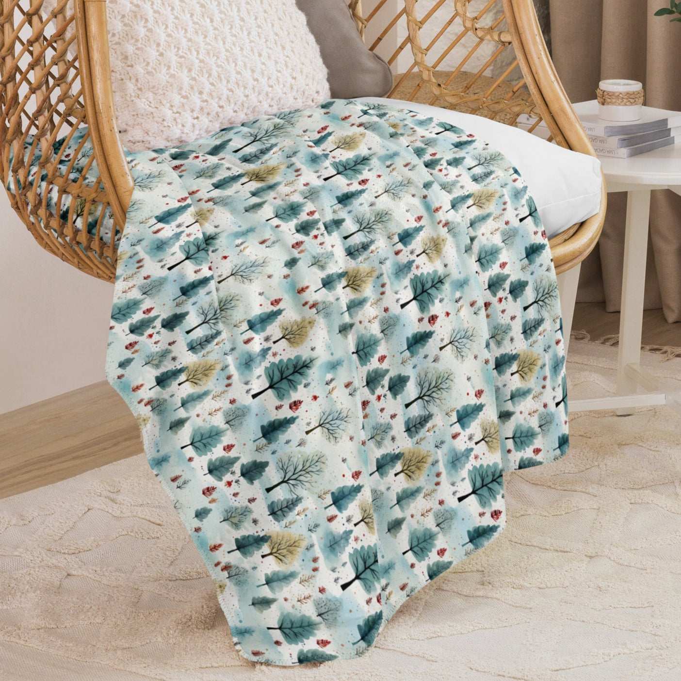 RCC Sherpa Blanket Watercolor Winter Forest