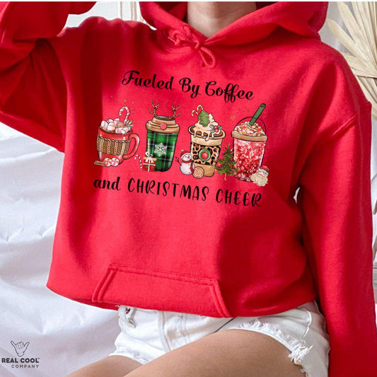 Coffee and Christmas Cheer Hoodie - RealCoolCompany
