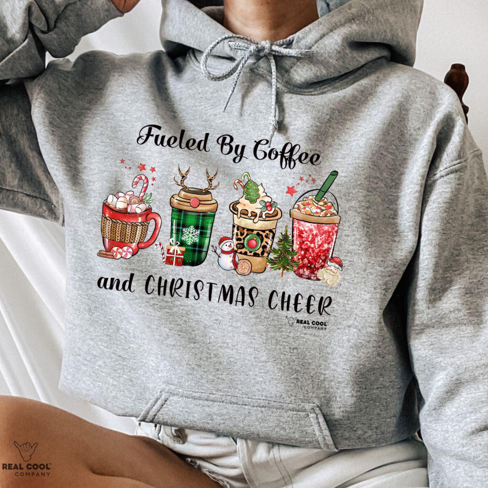 Coffee and Christmas Cheer Hoodie - RealCoolCompany